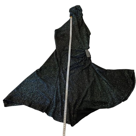 Classic Elegant Sleeveless Green Glitter Dress Size S - Picture 3 of 7